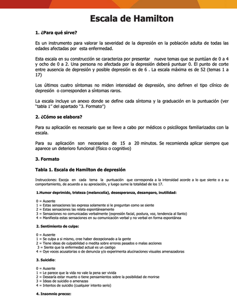 Inventario Depresión (Hamilton)